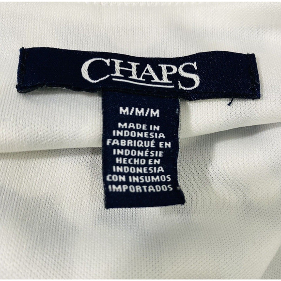 Chaps Size M Blue & White Polka Dots Dress Sleeveless V-Neck Pullover Stretchy - Picture 3 of 9